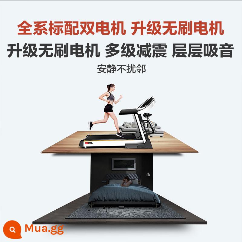 Yijian 9009 máy chạy bộ tại nhà mẫu nhỏ gấp gọn trong nhà câm tại nhà tập gym đa năng chuyên dụng - Động cơ không chổi than được nâng cấp, giảm xóc đa cấp, hấp thụ âm thanh từng lớp, yên tĩnh và không làm phiền hàng xóm