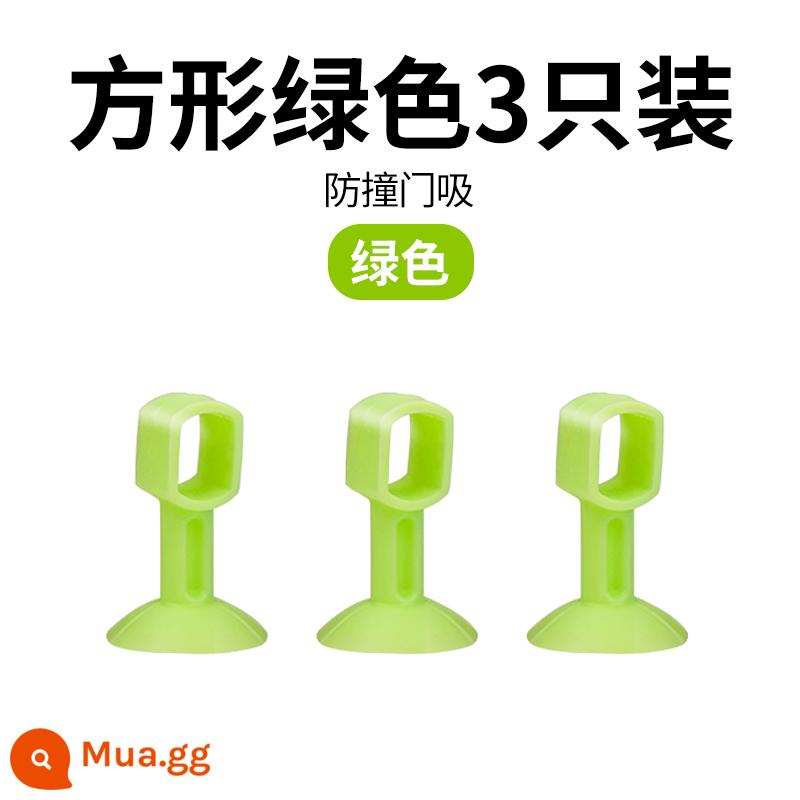 Hút cửa không cần đục lỗ tay cầm kiểu mới Miếng đệm chống va chạm Miếng đệm silicone chặn cửa cảm ứng cửa hút sàn phòng thay đồ hút tường cửa trên chặn cửa - [Xanh] Miếng hút cửa silicon 3 miếng