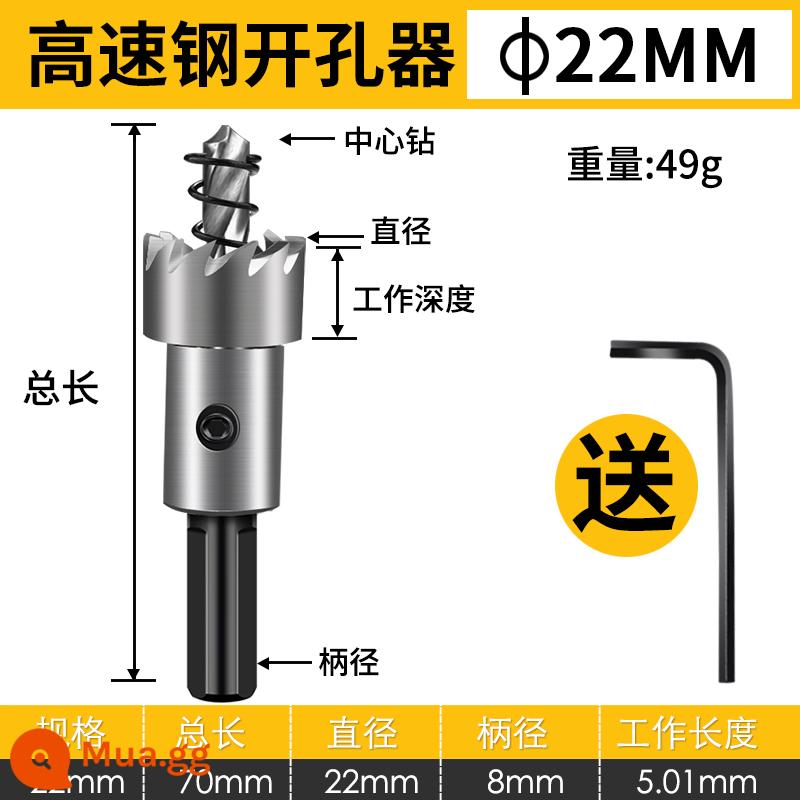 Kim Loại Thép Không Gỉ Đặc Biệt Lưới Tốc Độ Cao Khoan Đục Lỗ Hợp Kim 25 Đấm 20 Hiện Vật Bền Đẹp - 22mm