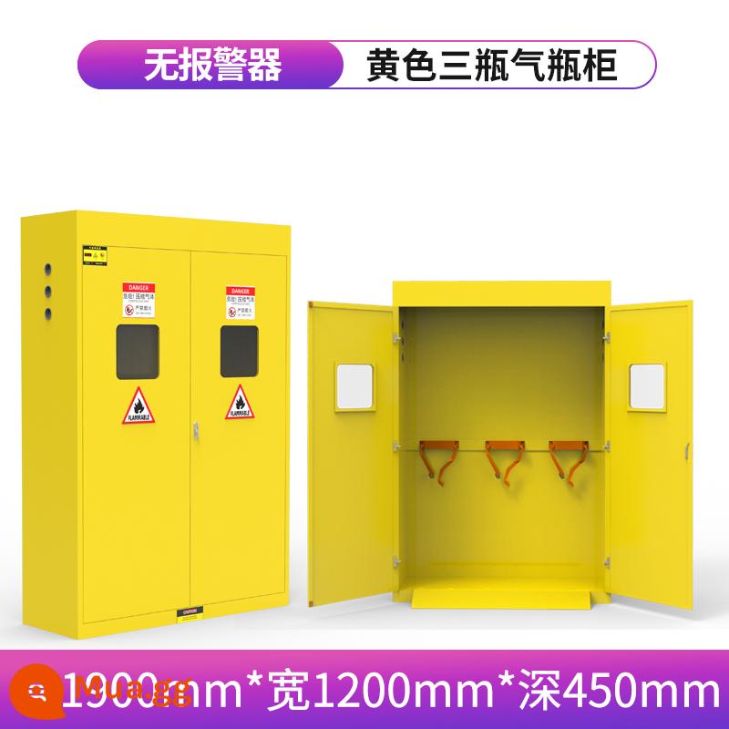 Tủ chống cháy nổ công nghiệp tủ an toàn hóa chất dễ cháy Tủ 4/45 gallon phòng thí nghiệm chai đơn tất cả tủ xi lanh khí bằng thép - Ba chai màu vàng không báo động