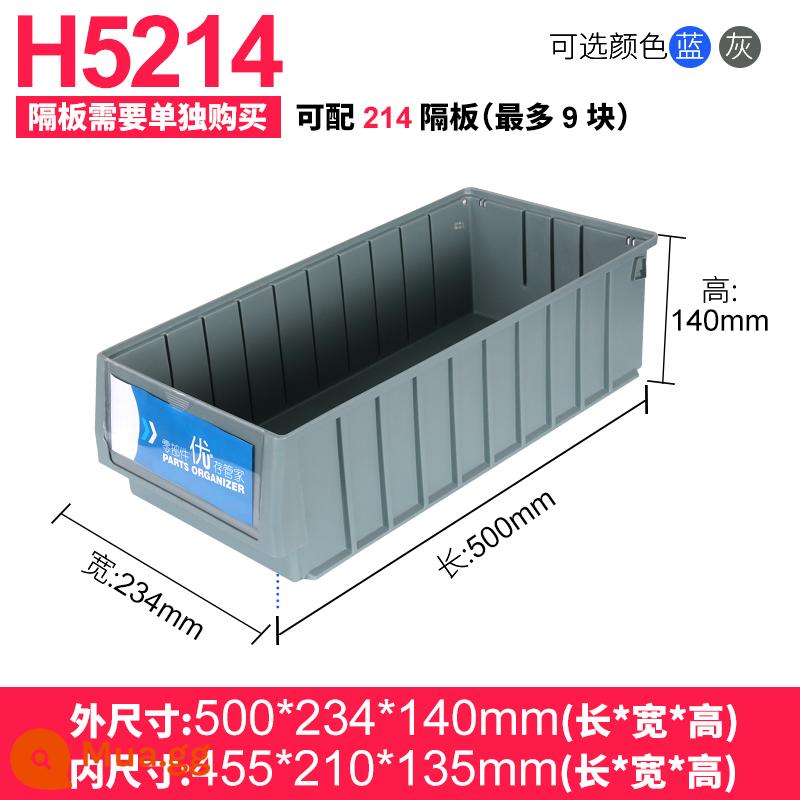 Yingcube bộ phận hộp lưu trữ bộ lọc hộp nhựa hình chữ nhật doanh thu hộp dải hẹp lưu trữ công cụ vật liệu hoàn thiện hộp - Xám 500x234x140 Xám