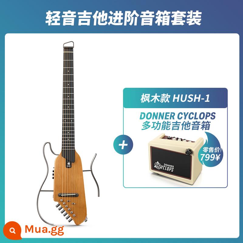 DONNER Tangnon đèn dân gian đàn guitar du lịch di động có thể tháo rời không đầu đàn guitar acoustic mới bắt đầu tắt tiếng tác dụng - [Bộ Loa Cao Cấp] Phong Cách Gỗ Maple-Màu Sắc Nguyên Bản