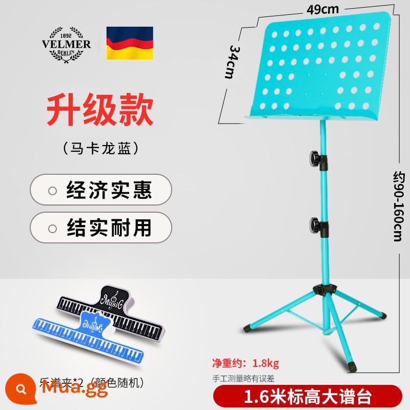 Gấp số điểm có thể được gấp lại bằng một giá cong cong - 1,6 mét [model nâng cấp dày] màu xanh + 2 kẹp