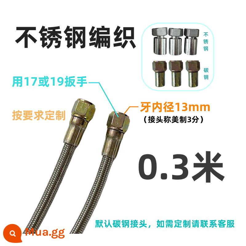 Máy nhiệt độ dầu Ống dẫn nhiệt đặc biệt 8MM Máy nhiệt độ khuôn 3 điểm do Mỹ sản xuất Ống nhiệt độ cao Ống Teflon bện bằng thép không gỉ 9/16 - Đường kính trong 8MM, ống trong dày 0,3M bao gồm cả khớp nối