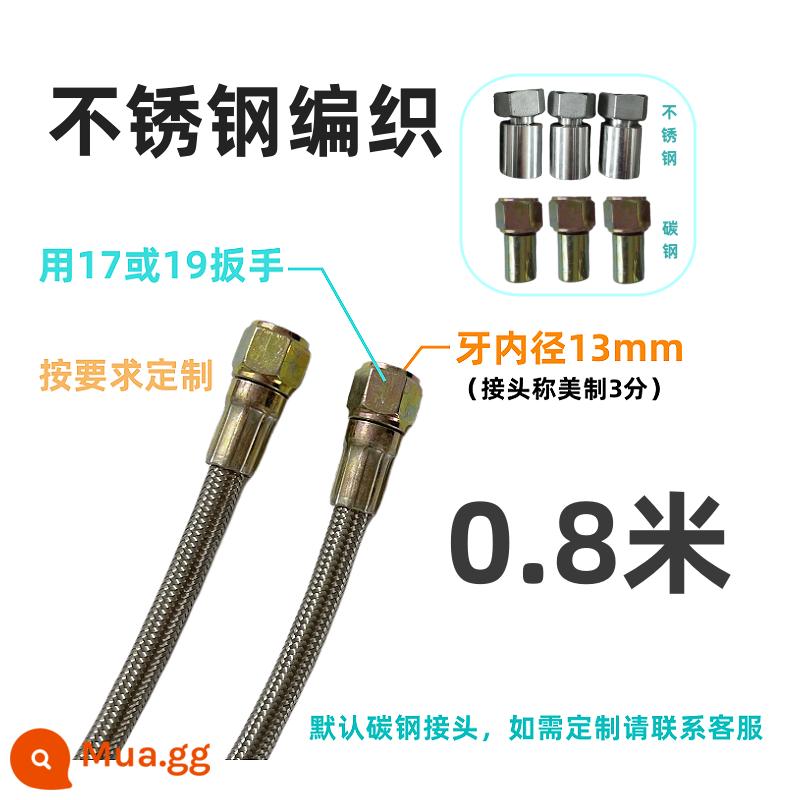 Máy nhiệt độ dầu Ống dẫn nhiệt đặc biệt 8MM Máy nhiệt độ khuôn 3 điểm do Mỹ sản xuất Ống nhiệt độ cao Ống Teflon bện bằng thép không gỉ 9/16 - Đường kính trong 8MM, ống bên trong dày 800MM bao gồm cả khớp nối