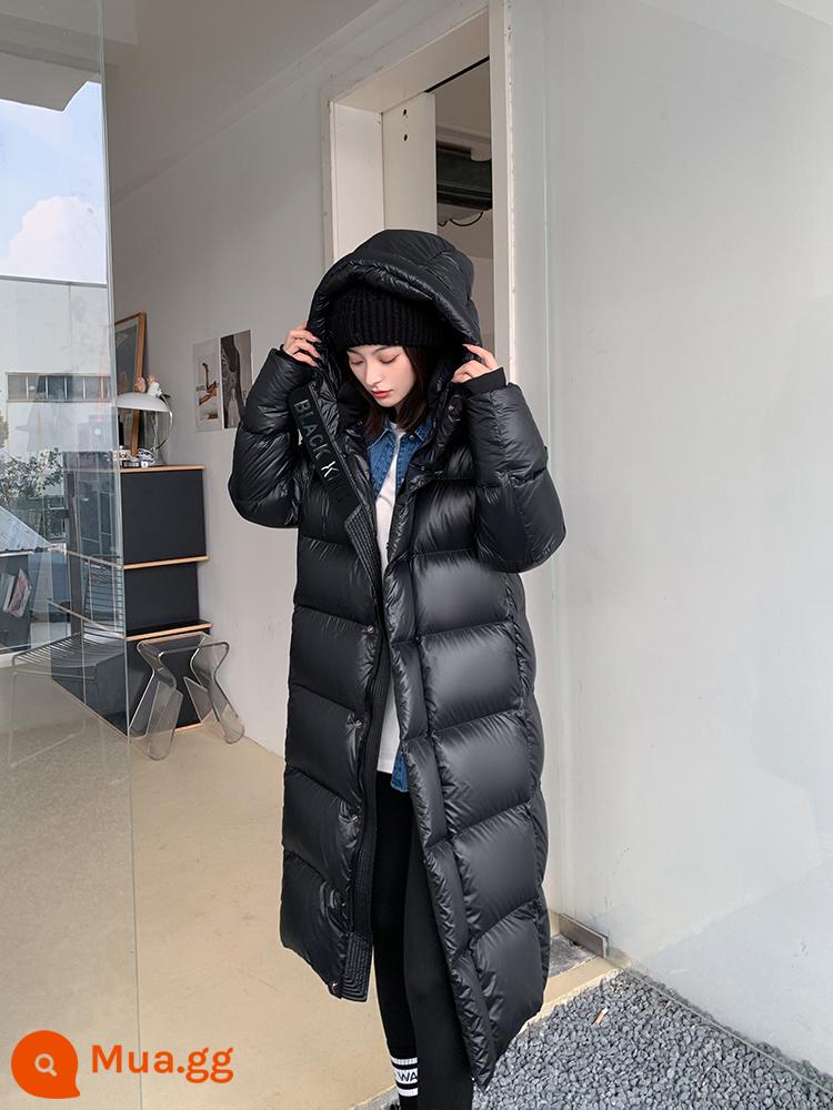 Lieer LRKS "Black Zun Goose Down Jacket" nâng cấp lên 90 lông ngỗng trắng áo khoác lông ngỗng có mũ trùm đầu cao cấp 4YR0831 - Phiên bản dài màu đen, giao hàng trong vòng 7 ngày làm việc