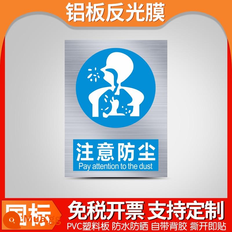 Biển cảnh báo an toàn bằng nhôm, khẩu hiệu xây dựng nhà xưởng tùy chỉnh, cẩn thận điện giật, không hút thuốc, nguy hiểm về điện, vật liệu tấm nhôm, biển cảnh báo giao thông - 2 Chú ý đến việc chống bụi-nhôm