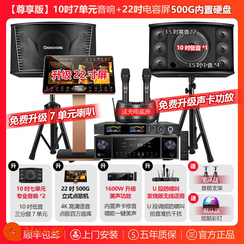 Changhong K59 Nhà KTV Bộ Âm Thanh Hoàn Chỉnh Nhà Kết Hợp Rạp Hát Karaoke Máy Hát Karaoke Tất Cả Trong Một Máy Hát - 14) Phiên bản kép độc quyền 10 inch + đầu karaoke 22 inch 500G + micro sạc phiên bản gây sốt