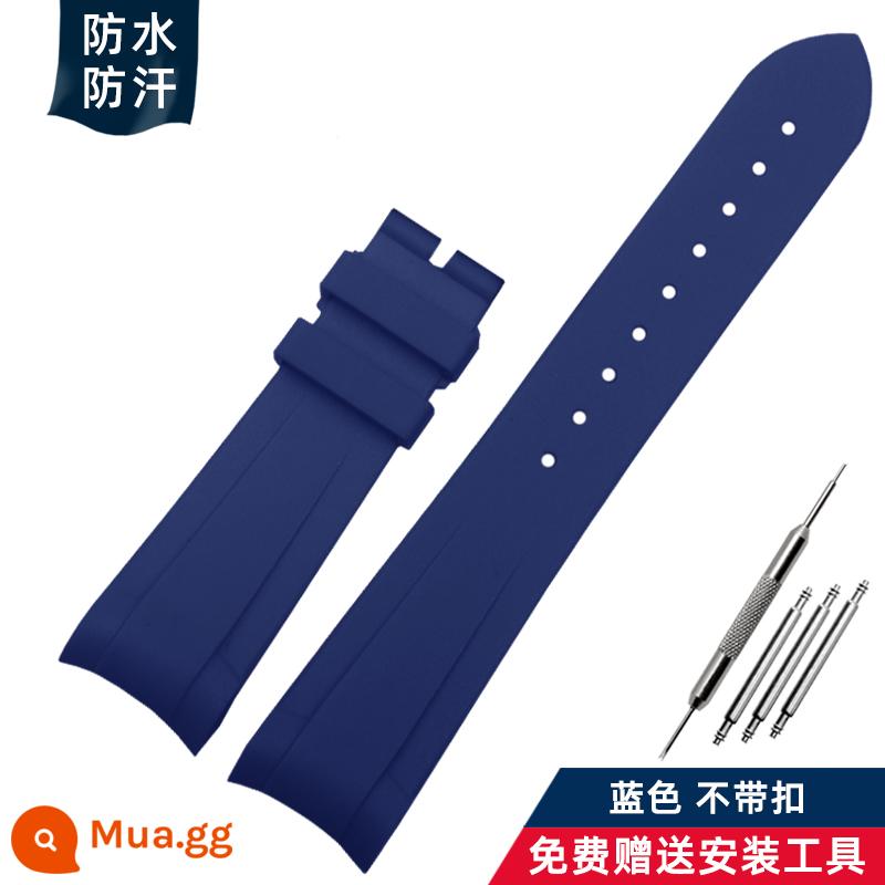 Thích hợp cho Tudor Biwan Thừa Kế Đồng Nhỏ Đồng Hoa Tudor Hoa Nhỏ Màu Đỏ Tudor Cao Su Silicone Dây Đeo Phụ Kiện - màu xanh không có khóa