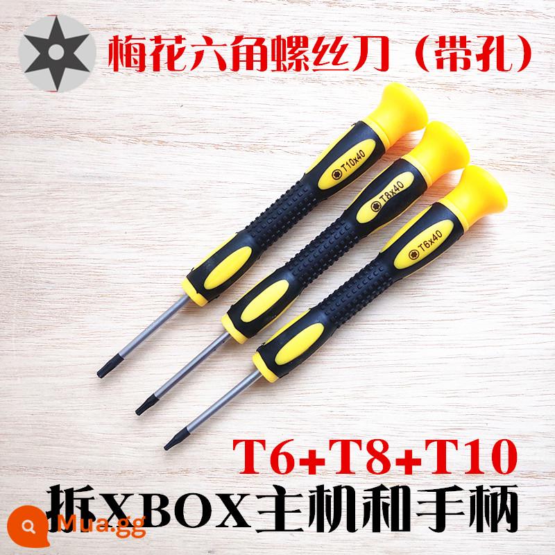 Tuốc nơ vít torx tay cầm XBOX ONE Bộ công cụ sửa chữa và tháo gỡ XBOX360 ONES PS4 T8 - Một cặp T6+T8+T10 (có lỗ)