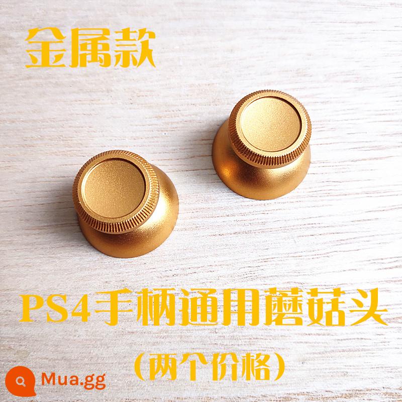 Tay Cầm PS4 Ban Đầu Cần Điều Khiển Từ Xa Đầu Nấm PRO Joystick Nắp Kim Loại Đính Đá Nắp Mỏng Trong Nước Chi Tiết Sửa Chữa - Đầu nấm cần điều khiển PS4 (loại kim loại, màu vàng 2 chiếc)