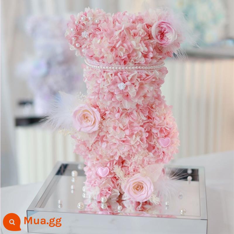 Món quà ngày lễ tình nhân màu đỏ ròng Nàng tiên cá Ji Yongsheng Flower Fluid Bạo lực gấu trang trí Hộp quà tặng cho bạn gái và sinh nhật của bạn gái - Gấu hung bạo kiểu dáng tráng gương tráng gương cao cấp size 28*21*41CM