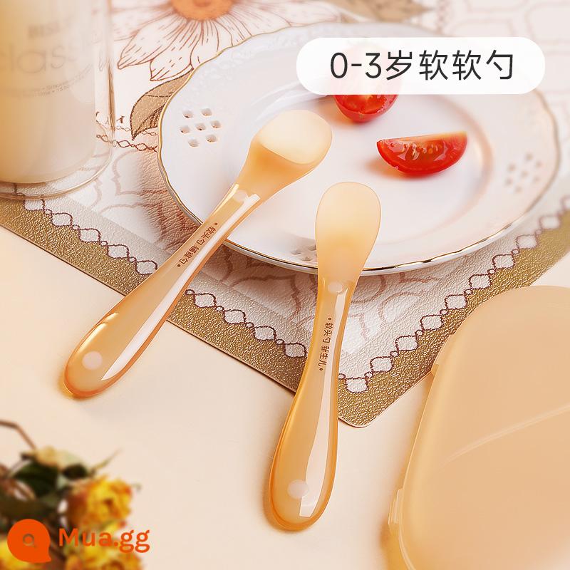 Thìa silicone Sentaole thìa ăn dặm cho bé sơ sinh từ 6 tháng tuổi trở lên thìa silicone mềm cho bé - [Gói 2] Thìa sơ sinh + Thìa đựng thức ăn không chủ yếu [Hộp bảo quản miễn phí] [Sentola]