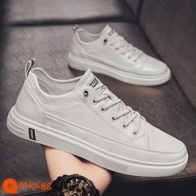 Giày Slip On Nam Mùa Đông Plus Nhung Ấm Cotton Giày Da Nam Công Sở Chống Trơn Trượt Bàn Làm Việc Mùa Thu - Màu be (Phong cách đa năng)