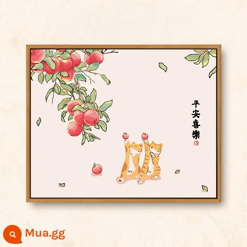 Persimmon Ruyi tự làm bức tranh sơn dầu kỹ thuật số làm đầy vẽ tay graffiti món quà thủ công tranh tô màu bức tranh sơn dầu hệ thống chữa bệnh - d8954Bình yên và niềm vui