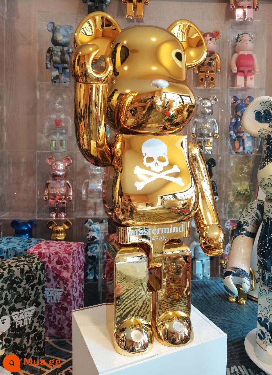 Bearbrick1000% bạo lực gấu khối xây gấu mẫu phòng khách lớn trang trí hợp thời trang búp bê búp bê quà tặng sinh nhật - vàng