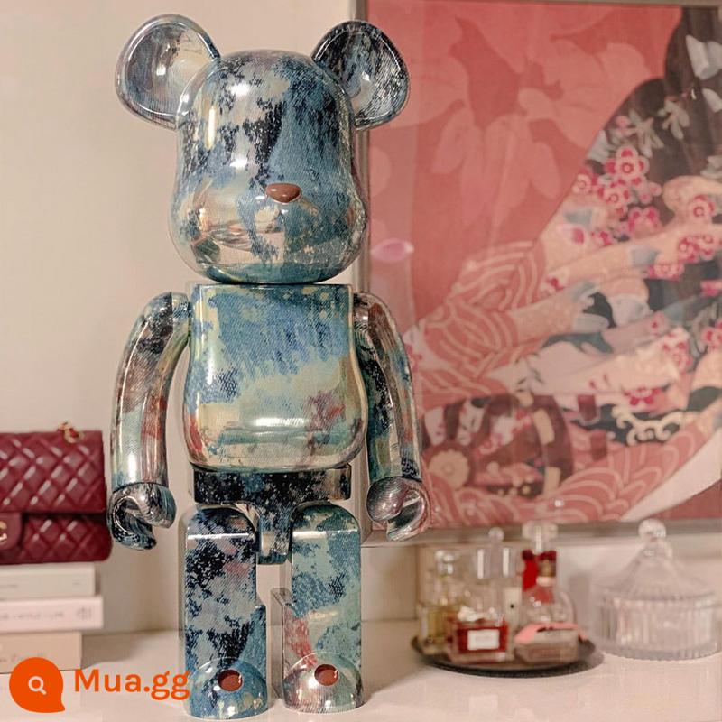 Bearbrick1000% bạo lực gấu khối xây gấu mẫu phòng khách lớn trang trí hợp thời trang búp bê búp bê quà tặng sinh nhật - Màu xanh lá cây đậm