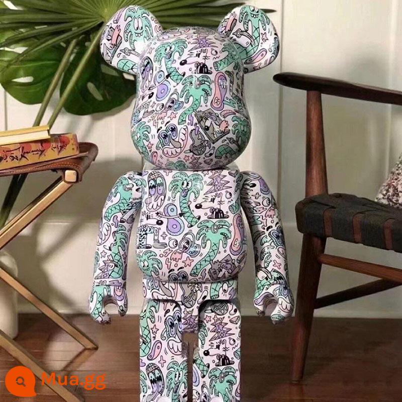 Bearbrick1000% bạo lực gấu khối xây gấu mẫu phòng khách lớn trang trí hợp thời trang búp bê búp bê quà tặng sinh nhật - Vàng tươi