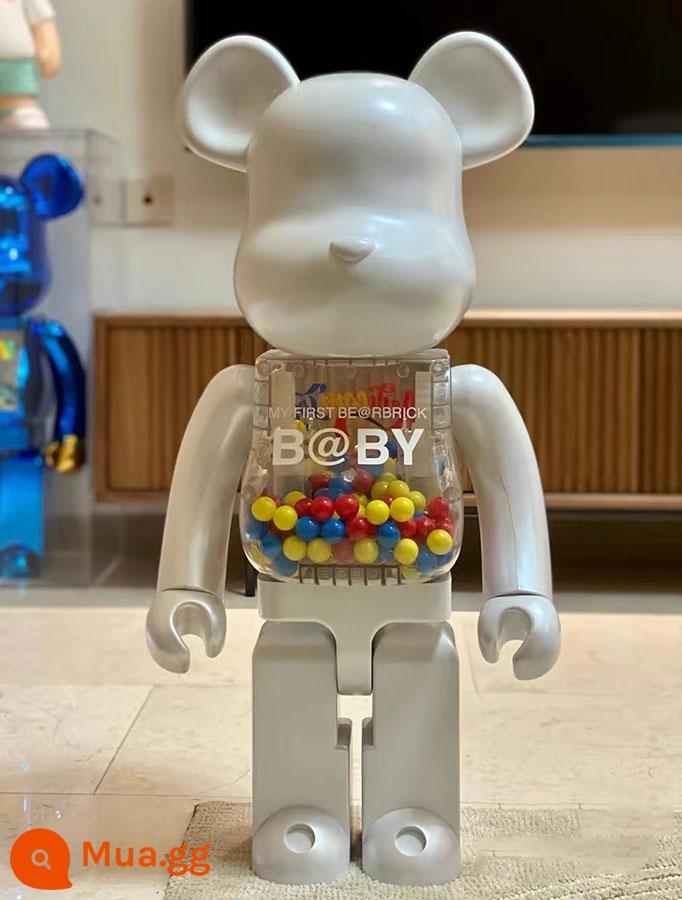 Bearbrick1000% bạo lực gấu khối xây gấu mẫu phòng khách lớn trang trí hợp thời trang búp bê búp bê quà tặng sinh nhật - 70cm Tiền Thu Bạch