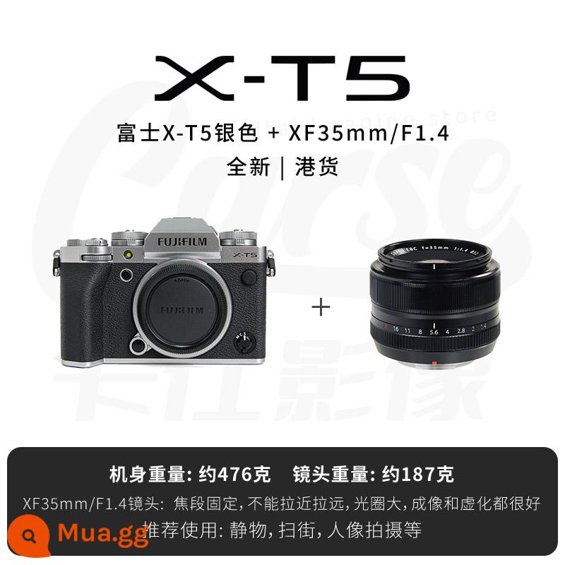 (Hàng mới về) Máy ảnh đơn siêu nhỏ Fuji X-T5 xt5 máy ảnh kỹ thuật số HD chuyên nghiệp nâng cấp XT4 - Bạc Hồng Kông XT5 + ống kính XF35/f1.4/mới 2 năm bảo hành tại cửa hàng