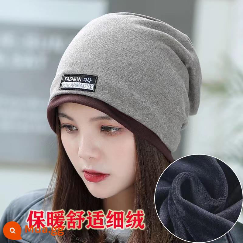 Ngoài Trời Mùa Thu Và Mùa Đông Ấm Cổ Khăn Magic Turban Bảo Vệ Mặt Cổ Tay Nam Nữ Bảo Vệ Cổ Dày Khăn Chui Đầu mũ Cotton - Màu kaki cộng với nhung