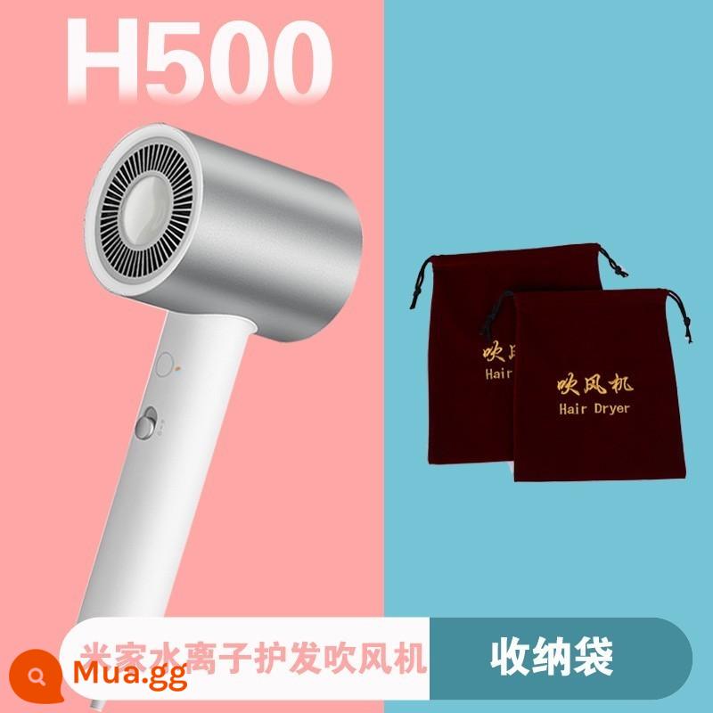 Máy sấy tóc ion âm nước Xiaomi Mijia H500 Máy thổi điện di động ion âm nóng và lạnh thông minh cho ký túc xá sinh viên đại học hộ gia đình - Túi đựng máy sấy tóc Xiaomi H500+