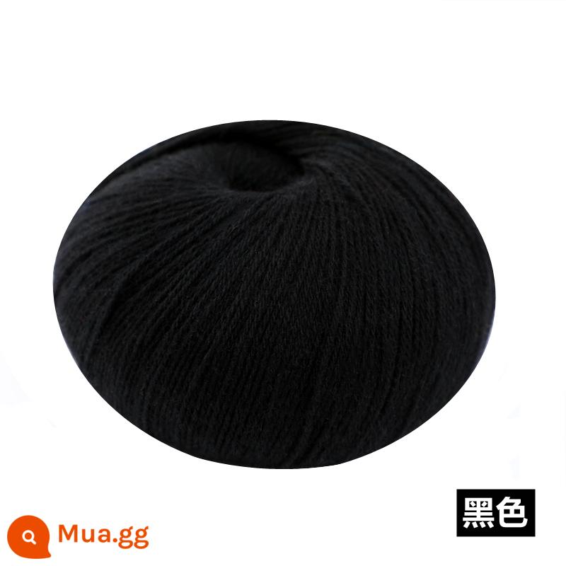 Er nguyên chất khăn len cashmere gói chất liệu len dệt kim thủ công bóng cho bạn trai và bạn gái khăn quàng dệt kim tay - Bộ khăn quàng cổ 6 màu đen