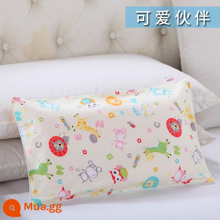 Nguyên chất cotton trẻ em Áo gối hoạt hình cotton cho bé học sinh mẫu giáo dây kéo áo gối nam nữ vỏ gối nhỏ dễ thương - Người bạn đồng hành đáng yêu