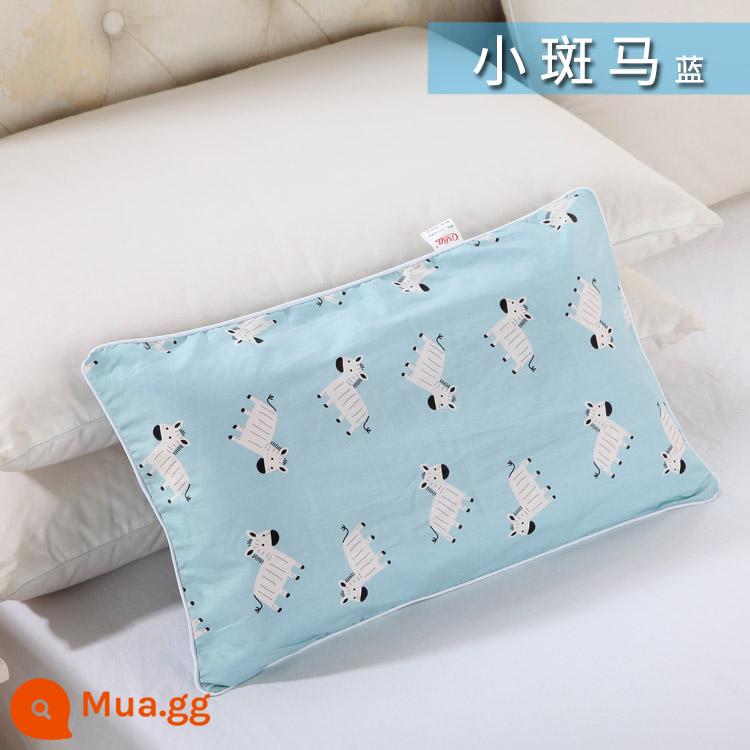 Nguyên chất cotton trẻ em Áo gối hoạt hình cotton cho bé học sinh mẫu giáo dây kéo áo gối nam nữ vỏ gối nhỏ dễ thương - Màu xanh huỳnh quang ngựa vằn màu xanh