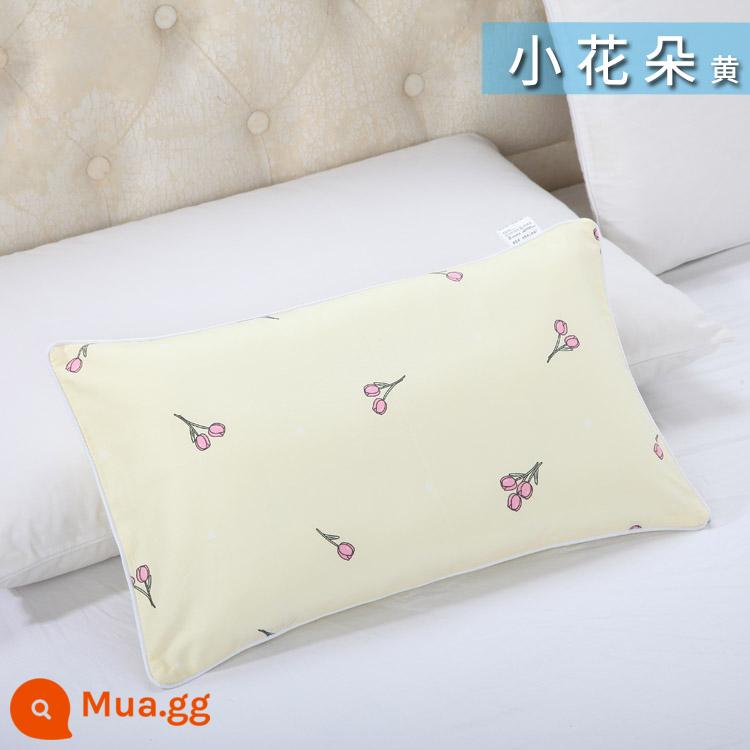 Nguyên chất cotton trẻ em Áo gối hoạt hình cotton cho bé học sinh mẫu giáo dây kéo áo gối nam nữ vỏ gối nhỏ dễ thương - Hoa nhỏ màu vàng huỳnh quang màu vàng