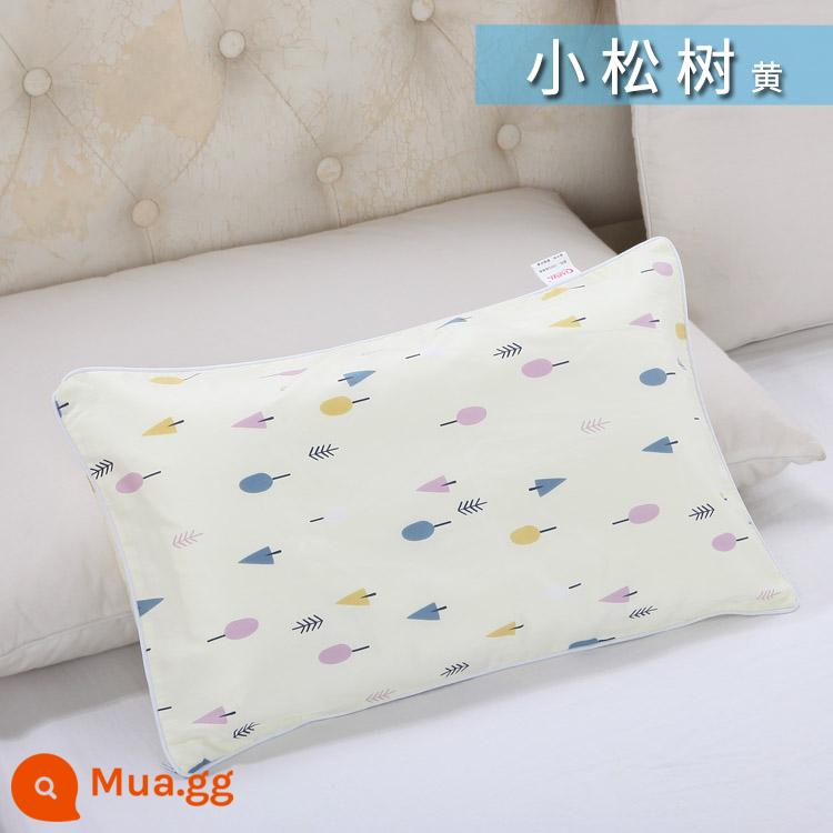 Nguyên chất cotton trẻ em Áo gối hoạt hình cotton cho bé học sinh mẫu giáo dây kéo áo gối nam nữ vỏ gối nhỏ dễ thương - cây thông nhỏ màu đỏ vàng