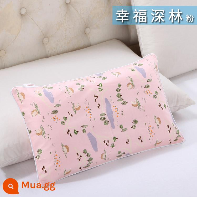 Nguyên chất cotton trẻ em Áo gối hoạt hình cotton cho bé học sinh mẫu giáo dây kéo áo gối nam nữ vỏ gối nhỏ dễ thương - Bột rừng hạnh phúc