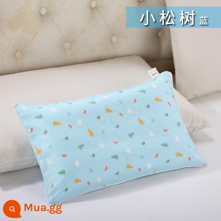 Nguyên chất cotton trẻ em Áo gối hoạt hình cotton cho bé học sinh mẫu giáo dây kéo áo gối nam nữ vỏ gối nhỏ dễ thương - thông nhỏ màu xanh