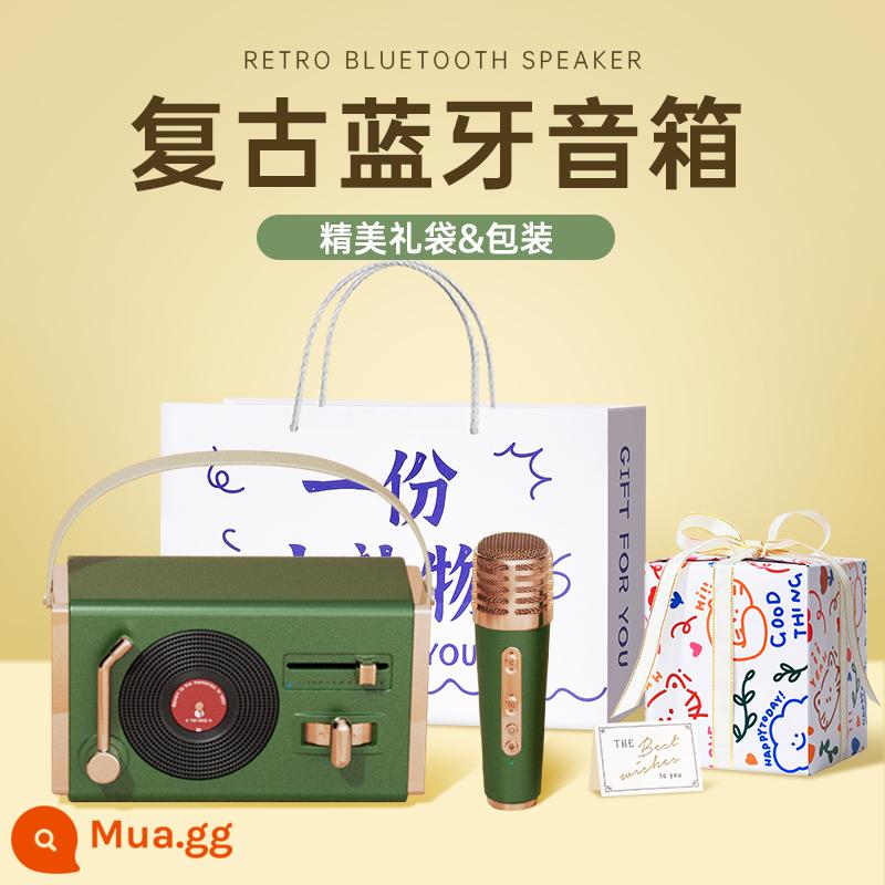 Retro Bluetooth Micro Âm Thanh Tích Hợp Micro Hát Karaoke Không Dây Nhỏ Loa Trẻ Em Nhà Quà Tặng Cho Bé Gái Sinh Nhật 6 - Bao bì quà tặng nhỏ tinh tế❤Rừng xanh—nhãn hiệu duy nhất