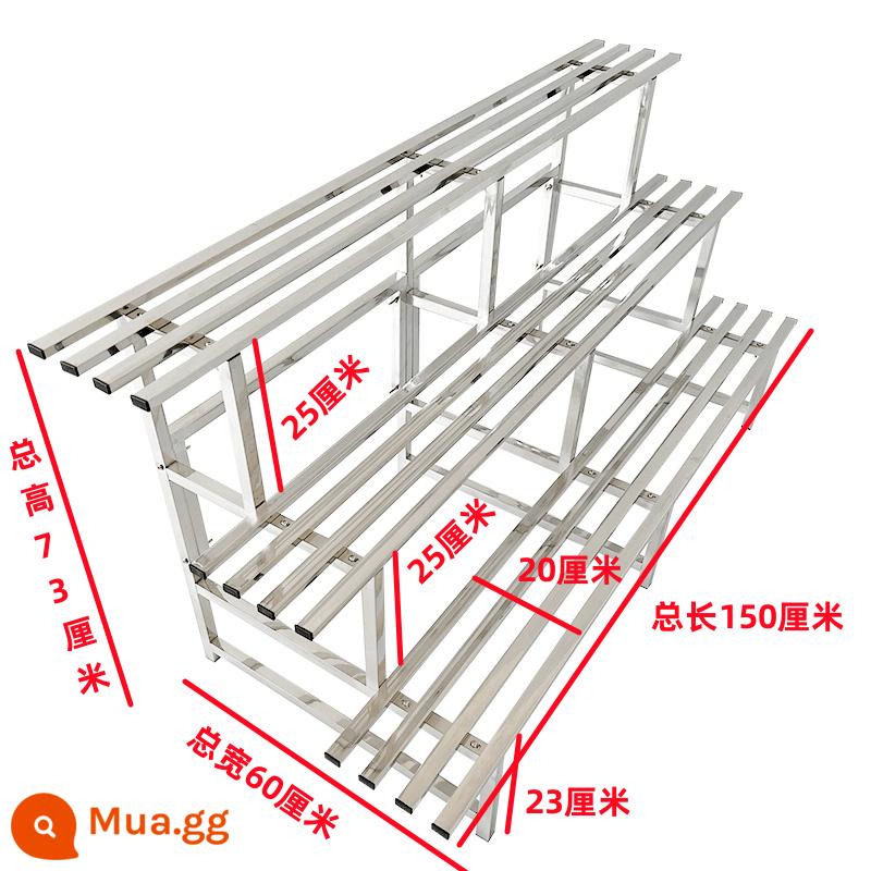 Kệ hoa ban công bằng thép không gỉ thang sắt rèn từ sàn đến trần nhiều lớp lưu trữ phòng khách mọng nước ngoài trời giá treo chậu hoa trang trí - Ba lớp dày dài 1,5 mét [3 chân]