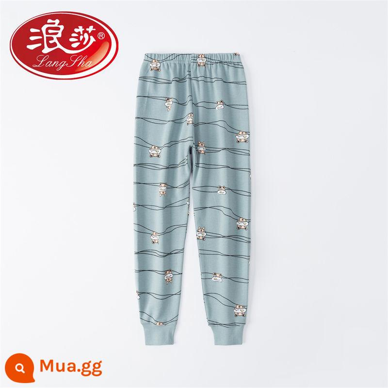 Quần vệ sinh trẻ em Langsha cotton nguyên chất quần đơn em bé trung niên trở lên quần vệ sinh bé trai và bé gái quần ấm quần mặc trong - màu đỏ đậm