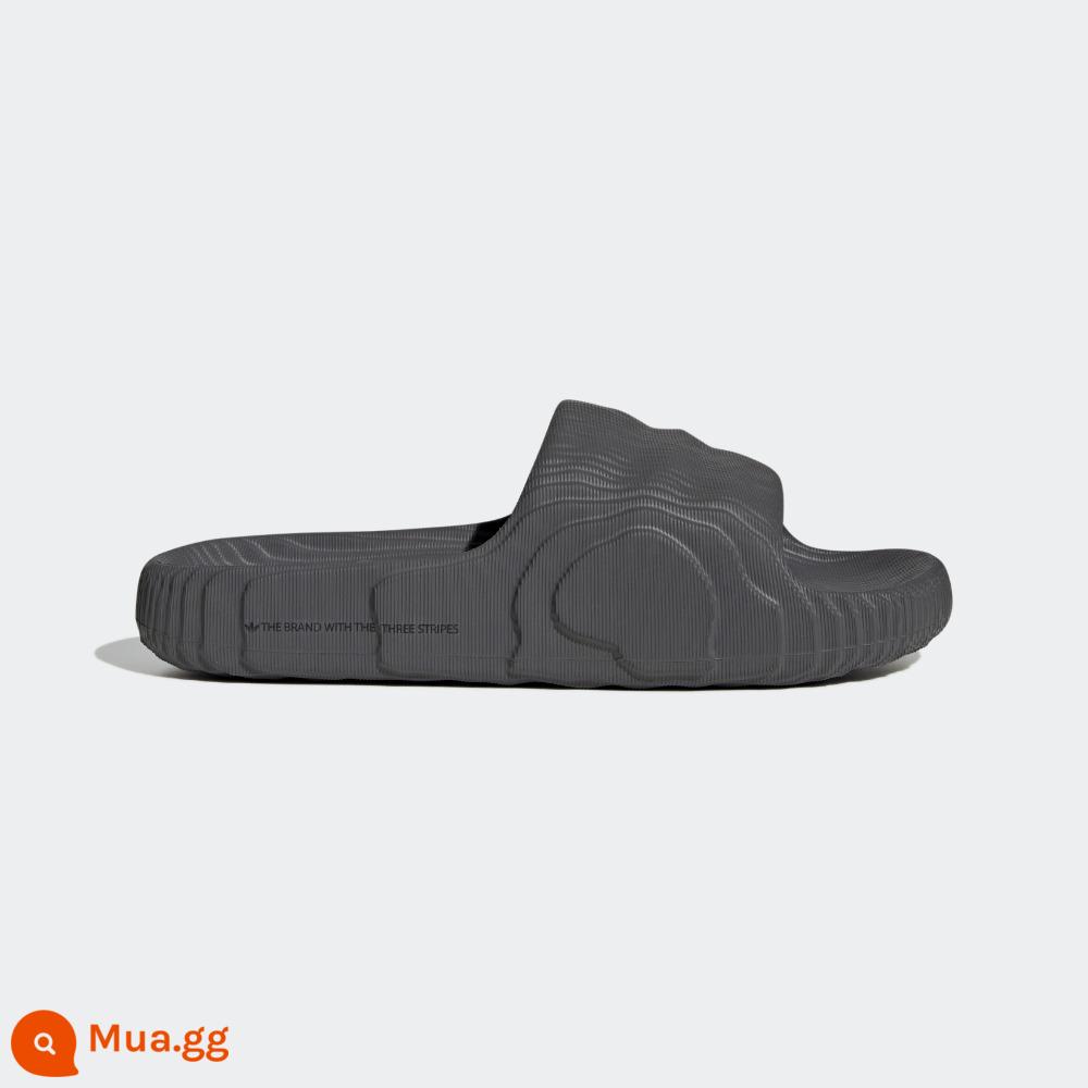 adidasAdidas adidas Official clover ADILETTE 22 nam và nữ dép đi trong nhà mùa hè thoải mái HP6522 - Màu xám đậm