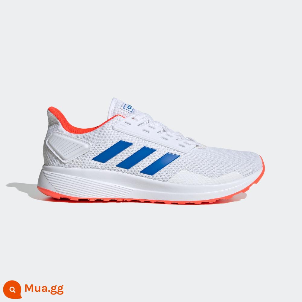 adidasAdidas DURAMO 9 chính thức dành cho nam chuẩn bị luyện tập đua giày thể thao lưới nhẹ chạy bộ - trắng/xanh