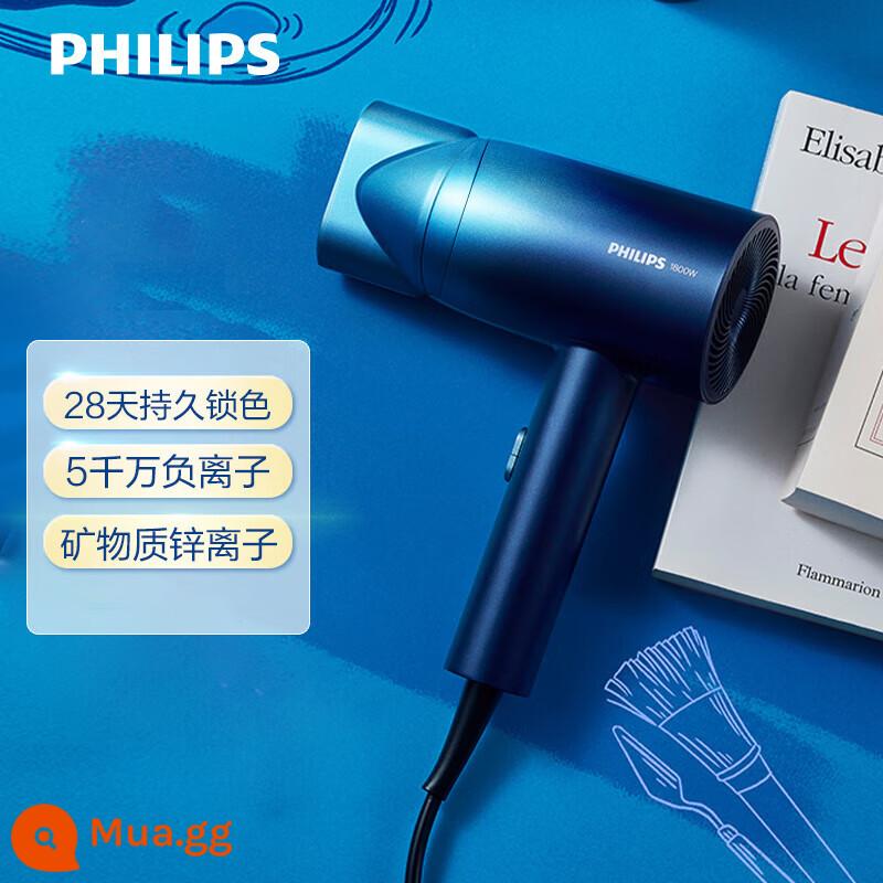 Máy sấy tóc Philips máy sấy tóc ion âm gia đình chăm sóc tóc công suất cao sấy khô nhanh ký túc xá sinh viên máy sấy tóc BHD399 - Màu xanh [50 triệu ion âm]