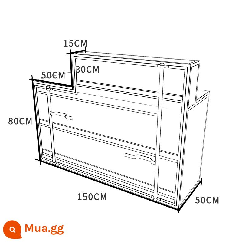 Quầy thu ngân quầy bar quán trà sữa container phong cách công nghiệp sáng tạo quán nướng quán gym quầy lễ tân phong cách retro - Chính Bá 150*50*110