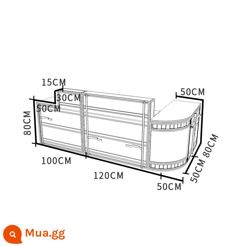 Quầy thu ngân quầy bar quán trà sữa container phong cách công nghiệp sáng tạo quán nướng quán gym quầy lễ tân phong cách retro - Mặt tiền 270 Góc 130