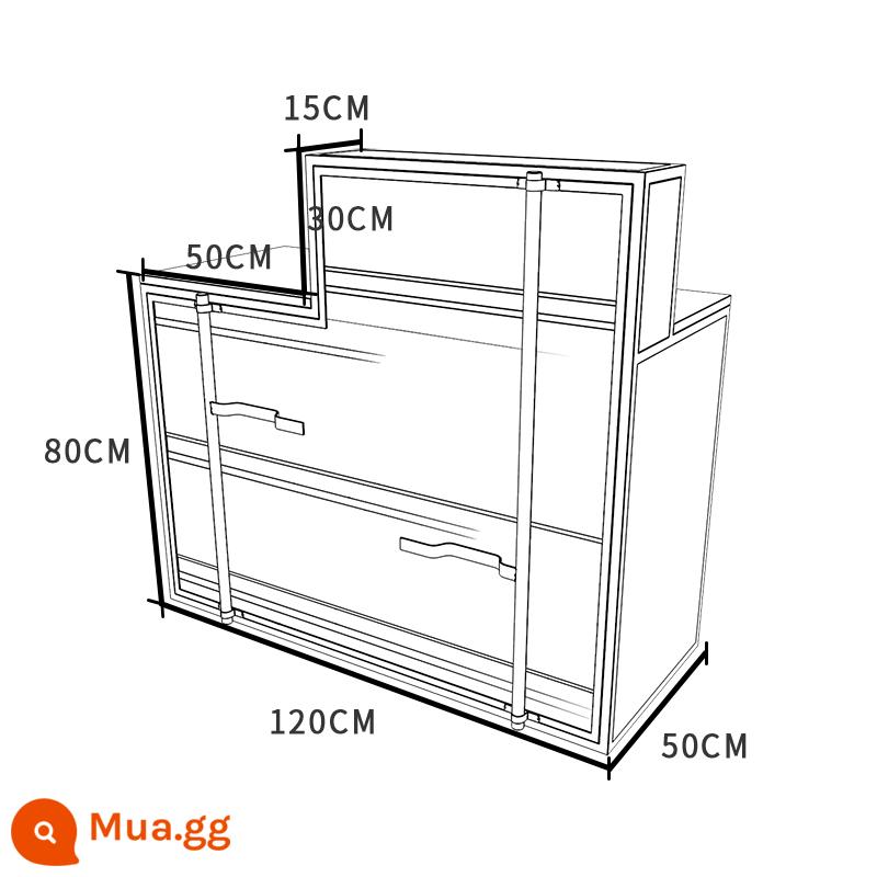 Quầy thu ngân quầy bar quán trà sữa container phong cách công nghiệp sáng tạo quán nướng quán gym quầy lễ tân phong cách retro - Chính Bá 120*50*110