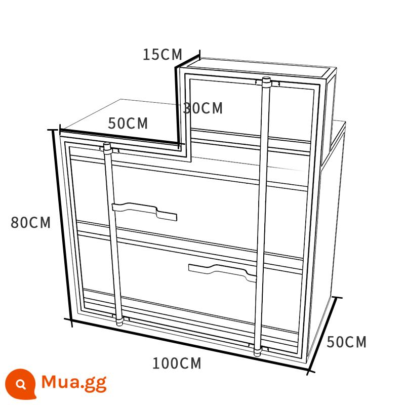 Quầy thu ngân quầy bar quán trà sữa container phong cách công nghiệp sáng tạo quán nướng quán gym quầy lễ tân phong cách retro - Thanh bên phải 100*50*110