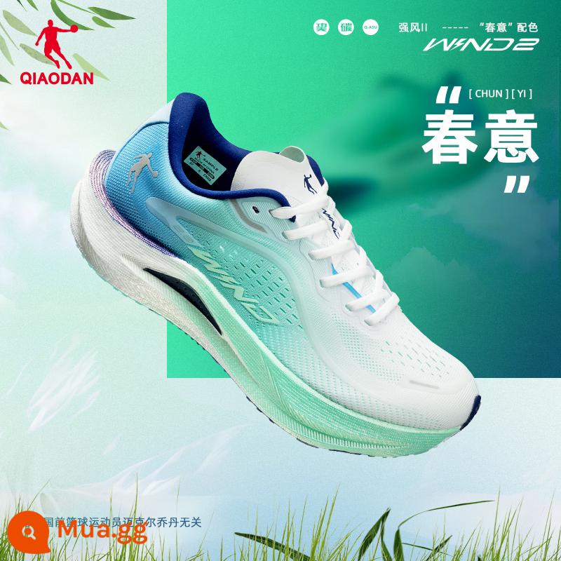 Gió Mạnh 2.0 Trung Quốc Jordan Chuyên Nghiệp Đua Xe Marathon Huấn Luyện Chạy Bộ Giày Thể Thao Nam Thi Đầu Vào Trung Học Kiểm Tra Thể Chất Giày - Spring-Smart Xanh/Xanh muối biển [Nam]