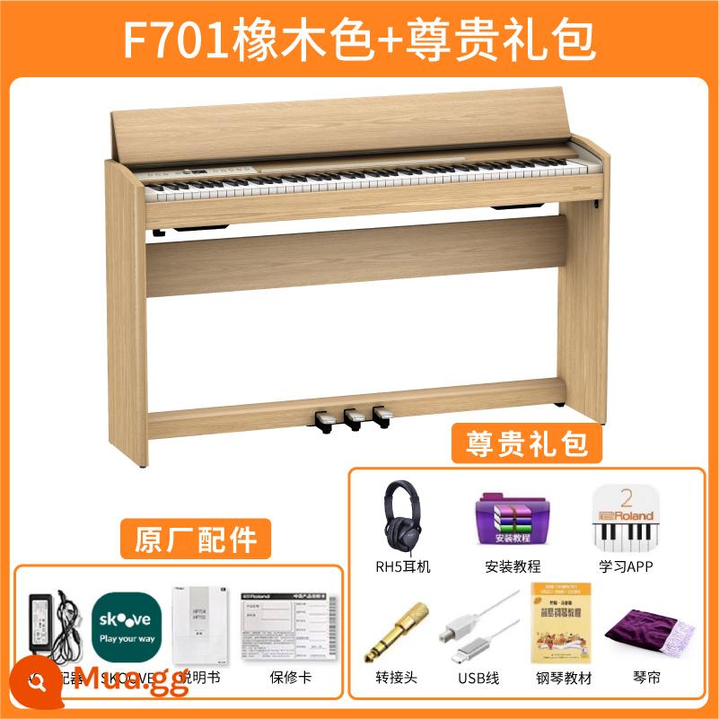 Roland Đàn Organ Điện Tử Roland F701 Thông Minh 88 Phím Búa Nặng Chuyên Nghiệp Mới Bắt Đầu Điện Thép Bluetooth Nhà Thẳng Đứng - F701 Màu Gỗ Sồi + Gói Quà Tặng Cao Cấp Mới