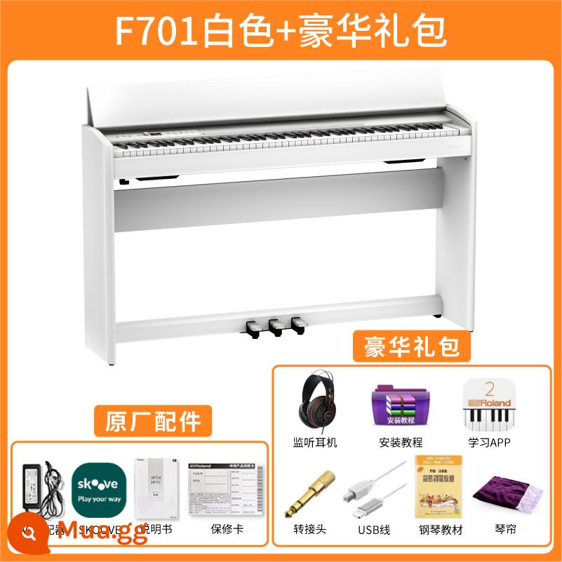 Roland Đàn Organ Điện Tử Roland F701 Thông Minh 88 Phím Búa Nặng Chuyên Nghiệp Mới Bắt Đầu Điện Thép Bluetooth Nhà Thẳng Đứng - F701 Trắng Tinh Khiết + Gói Quà Sang Trọng Mới