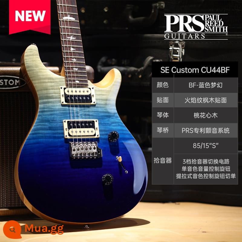 PRS Đàn Guitar Điện SE Bộ Tùy Chỉnh Indonesia MHHHB John Mayer Phiên Bản Chữ Ký CU44 Nhỏ Lắc Đôi - CU44BF Blue Fantasy (Ván ép gỗ phong ngọn lửa)