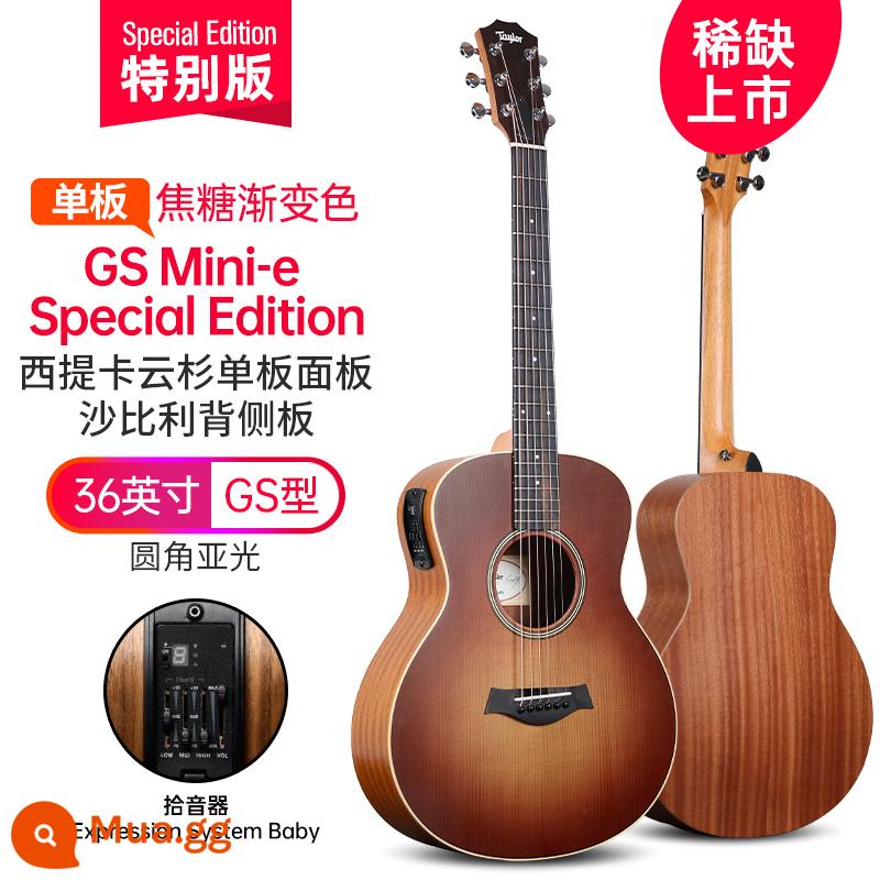 Đàn guitar Taylor Taylor GS mini Gỗ keo KOA veneer GTe cô gái đàn piano du lịch dân gian gsmini - Sản phẩm mới GS MINI -E hộp điện phiên bản đặc biệt màu gradient caramel (vân sam + sapele)