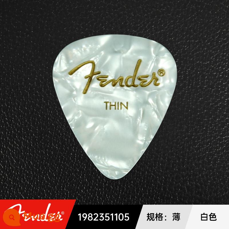 Mỹ Fender Celluloid Đàn Guitar Chọn Nhạc Jazz Chống Trơn Trượt Điện Gỗ Dân Gian Gảy Lò Xo Mảnh - trắng mỏng