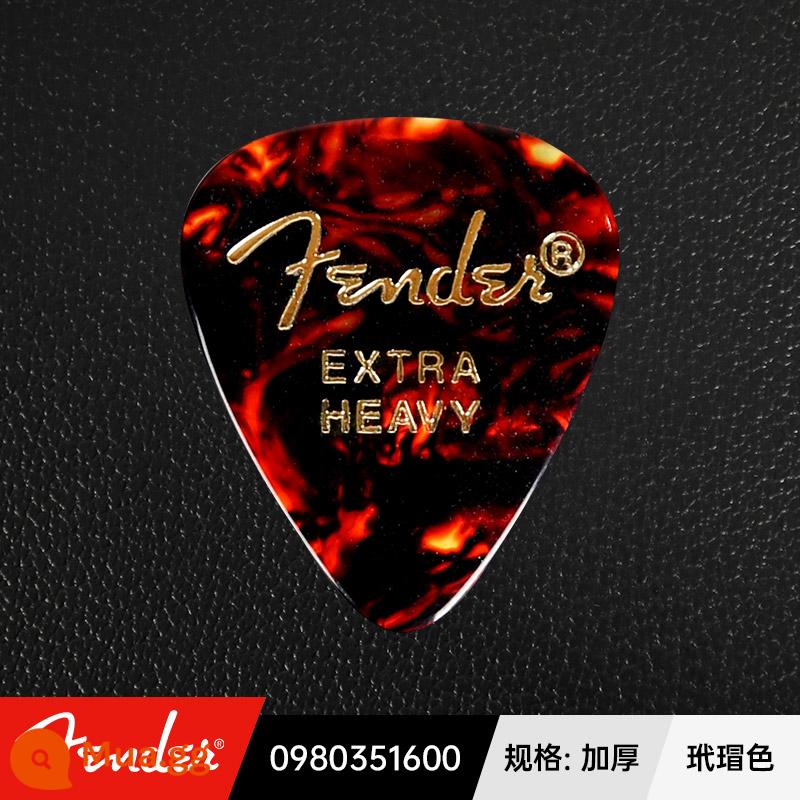 Mỹ Fender Celluloid Đàn Guitar Chọn Nhạc Jazz Chống Trơn Trượt Điện Gỗ Dân Gian Gảy Lò Xo Mảnh - Màu mai rùa-cực dày